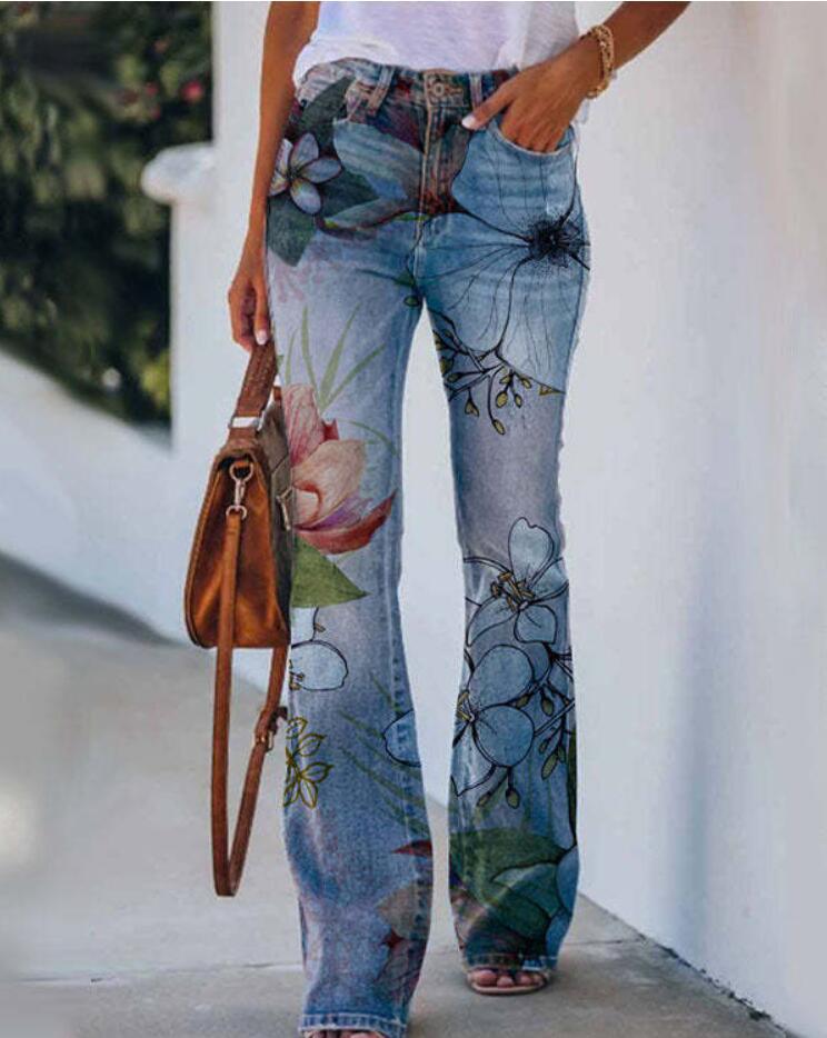 Casual Wide Leg Design Jeans