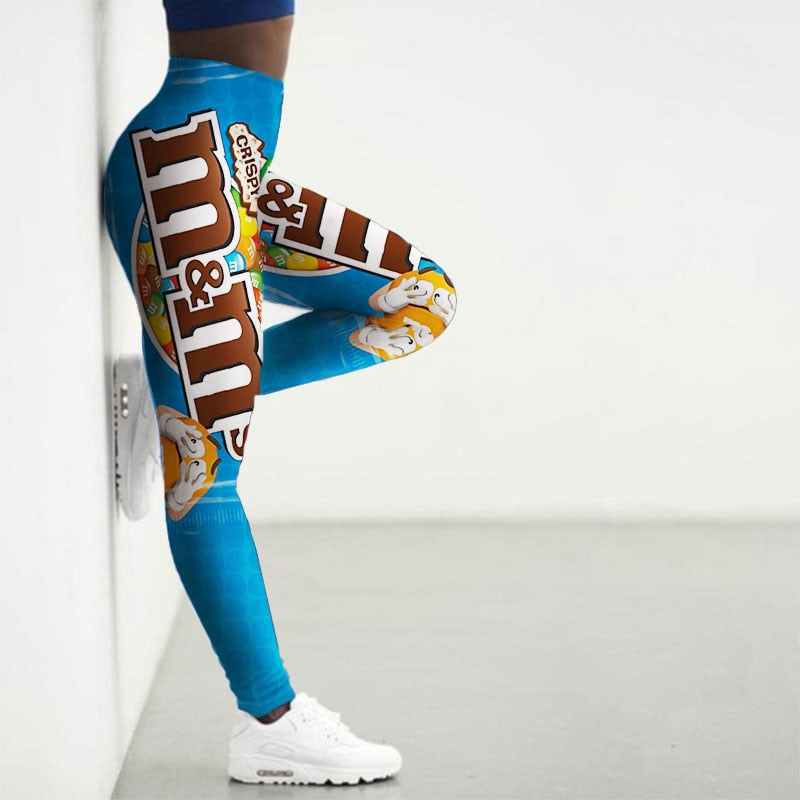 High Waist 3D Cartoon Printed Gym Yoga Leggings