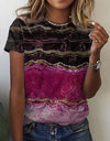 O Neck Leopard Print Short Sleeve Pullover T Shirt