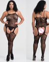Plus Size Erotic Fishnet Sexy Lace Transparent Bodysuit