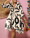 Fashion Print Loose Camouflage Irregular Dress