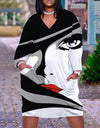 Cute Long Sleeve Printed pullover dress