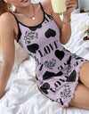 Heart/Love Print V Neck Sexy Nightgown