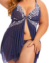 Plus Size Lace Set Chemise Nightgown