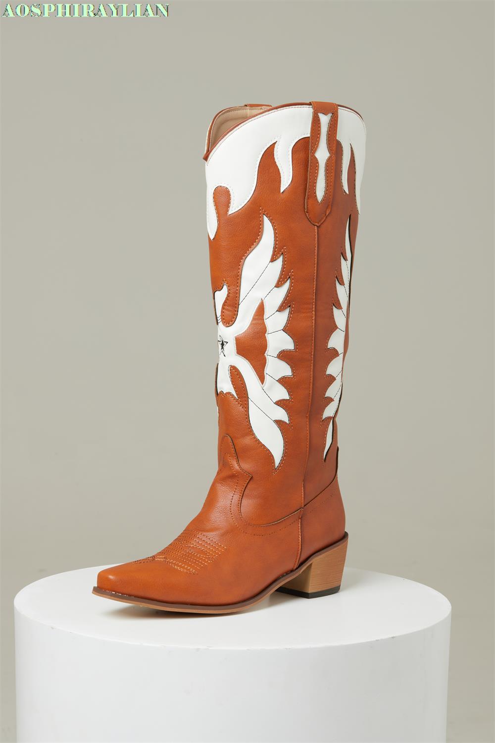 Brown Wings Western Cowboy Boots