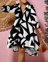 Fashion Print Loose Camouflage Irregular Dress