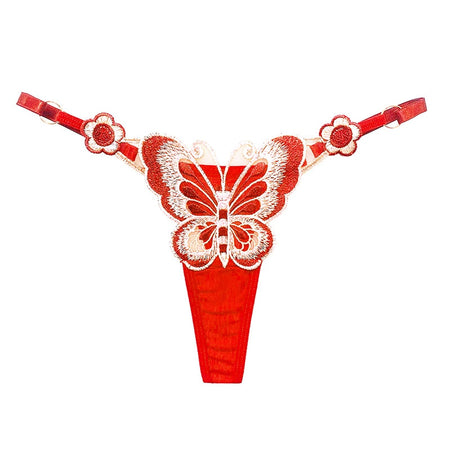 Transparent Embroidery Panties Lace Thongs