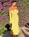 Chiffon Lace Up Halter Backless Mid-Calf Dress