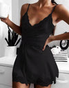Silk Satin Lace Robe Nightdress