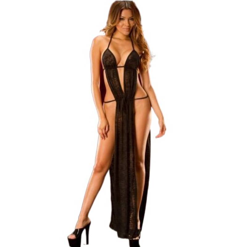 Sexy Lace See Through Split Dress