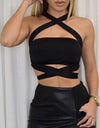Sexy Criss Cross Halter Bandage Crop Top