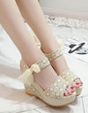 Lace Leisure Platform Sandals