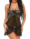 Transparent Lace Floral Sleepwear Nightie