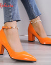 chunk heel pumps