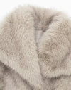 Faux Fur Coat Long Sleeve Front Snap-button Thick Coat