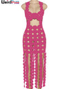 Sleeveless Hollow Coquette See Through Dress