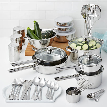 52PCS Stainless Steel Kitchen Combo Cookware Set