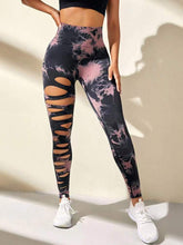 Load image into Gallery viewer, High Waist Tie Dye Hollow Out Sports/Gym Leggings
