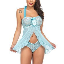 Load image into Gallery viewer, Transparent Lace Floral Sleepwear Nightie
