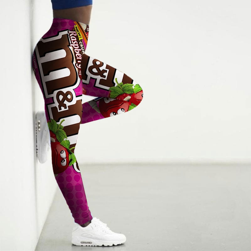High Waist 3D Cartoon Printed Gym Yoga Leggings
