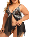 Plus Size Lace Set Chemise Nightgown