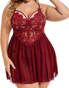 Plus Size Lace Set Chemise Nightgown