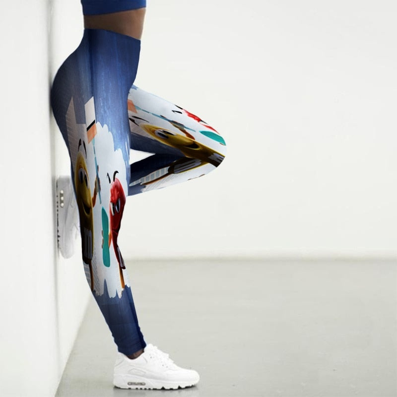 High Waist 3D Cartoon Printed Gym Yoga Leggings