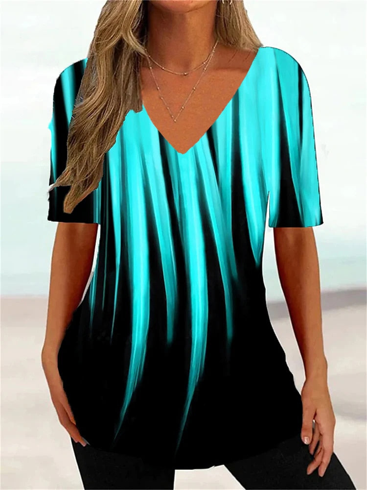 Simple 3d Fashion V-neck T-shirt