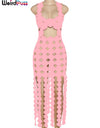 Sleeveless Hollow Coquette See Through Dress