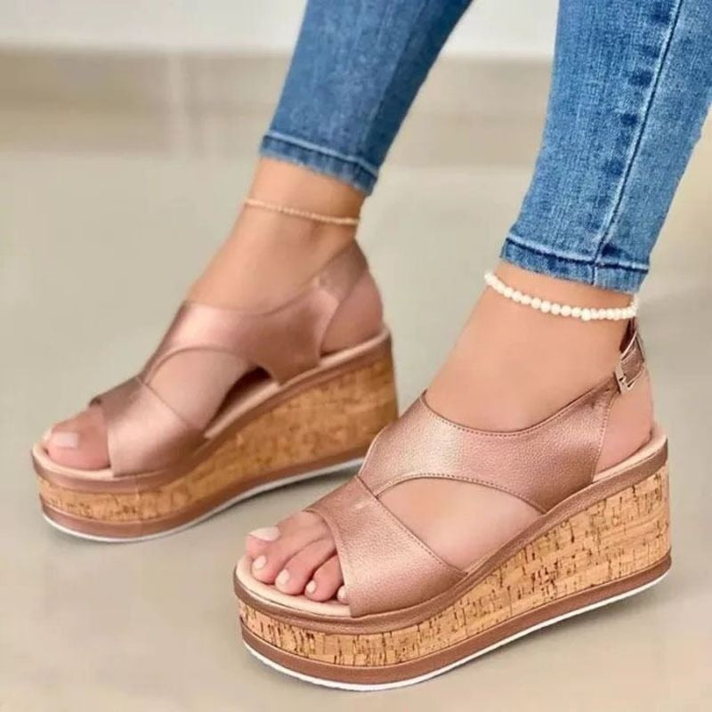 Thick Bottom Wedge Open Toe Sandals
