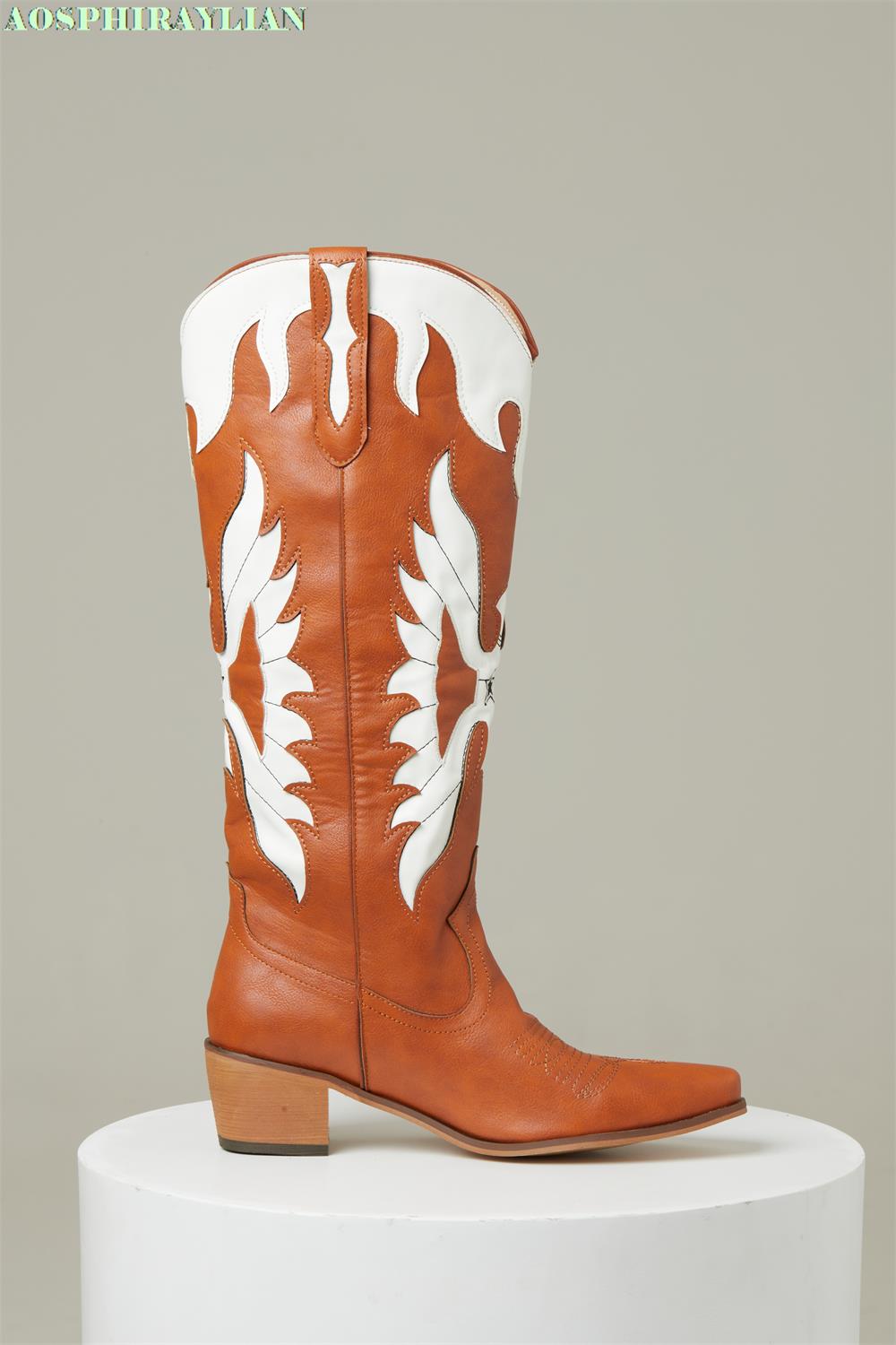 Brown Wings Western Cowboy Boots