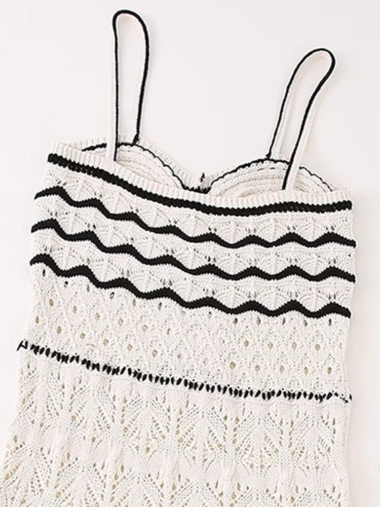 Sexy Knitted Women Sleeveless Long dress