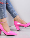 chunk heel pumps