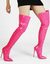 Over Knee Patent Leather High heel Long Zipper Boots