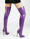 Over Knee Patent Leather High heel Long Zipper Boots