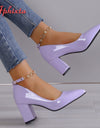 chunk heel pumps