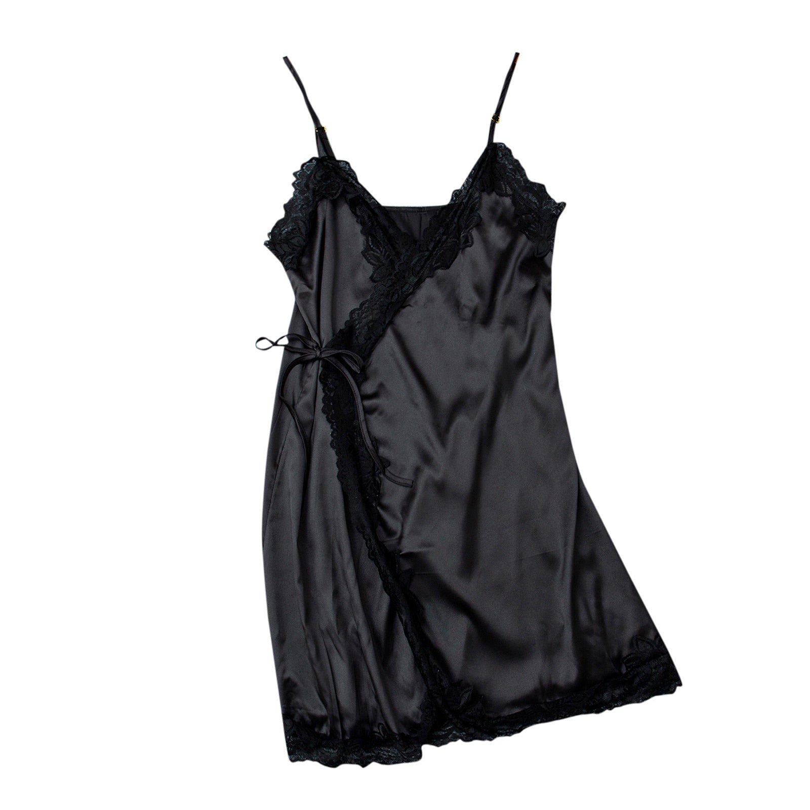 Silk Satin Lace Robe Nightdress