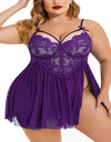 Plus Size Lace Set Chemise Nightgown