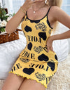 Heart/Love Print V Neck Sexy Nightgown