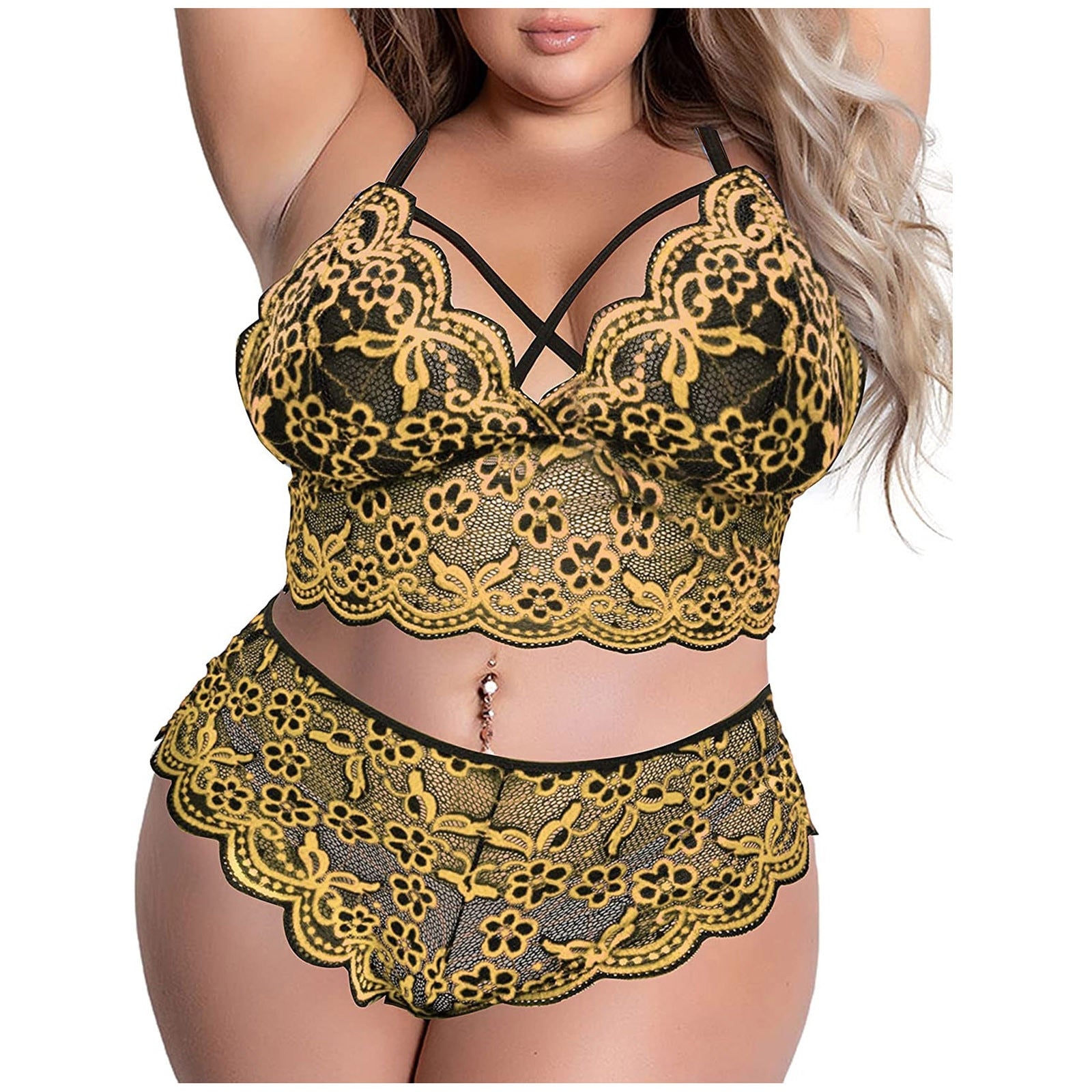 Sexy Plus Size Bra and panties Two Piece Set