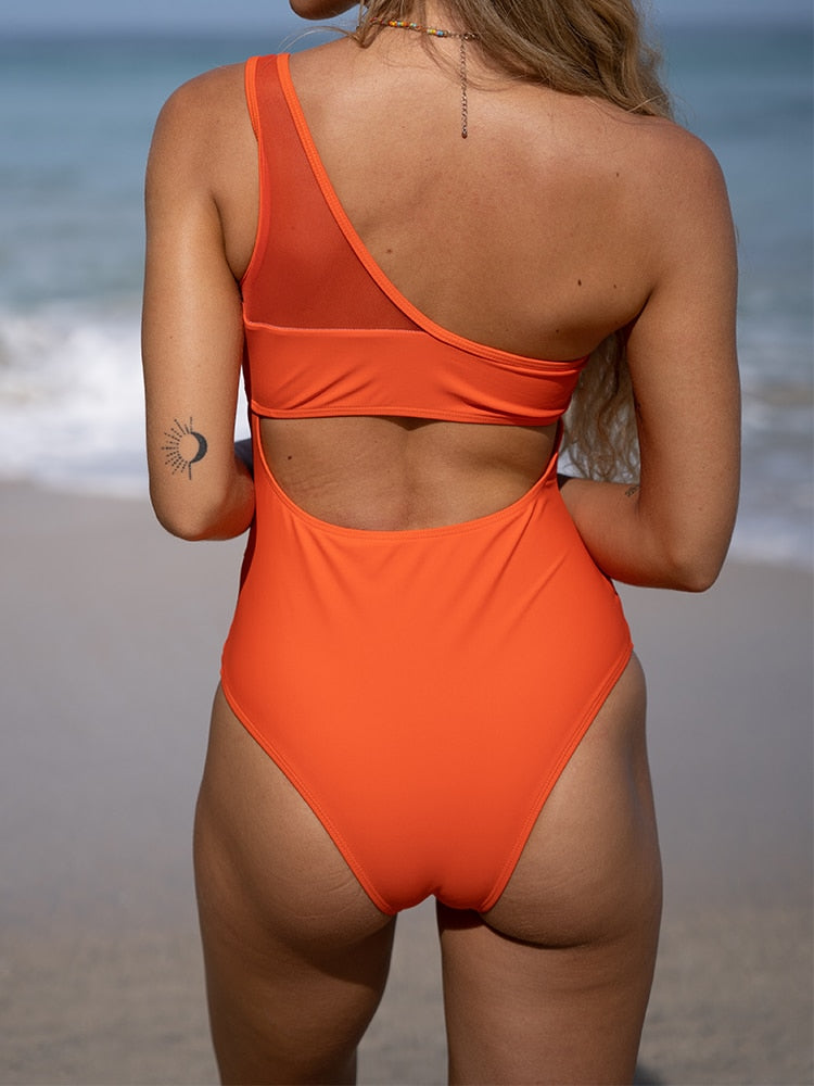Sexy One Shoulder One Piece Swimsuit