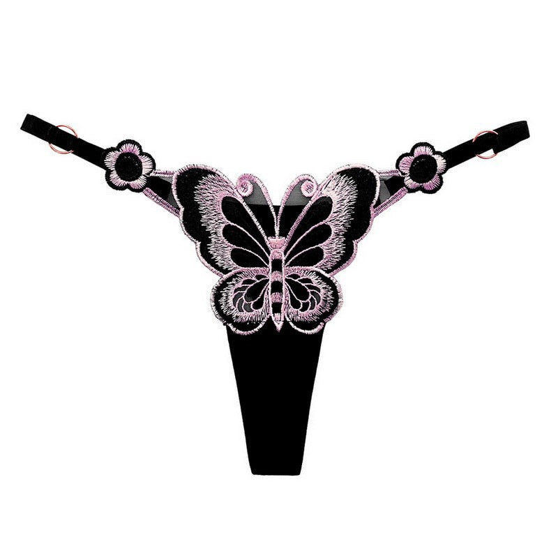 Transparent Embroidery Panties Lace Thongs