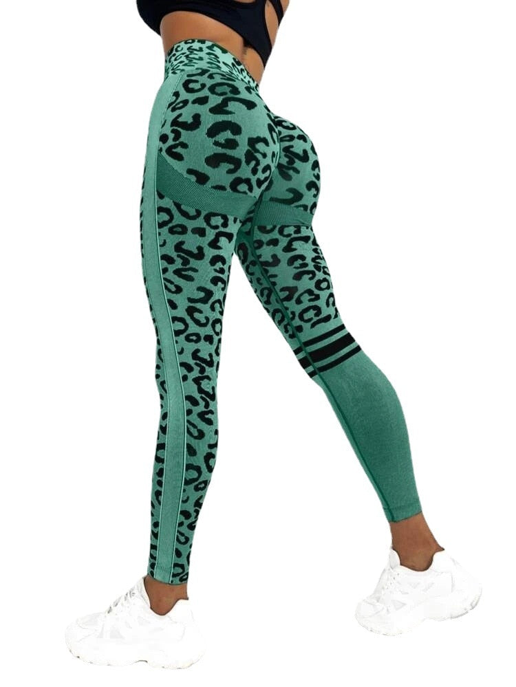 High Waist Leopard Seamless butt-lifting workout leggings