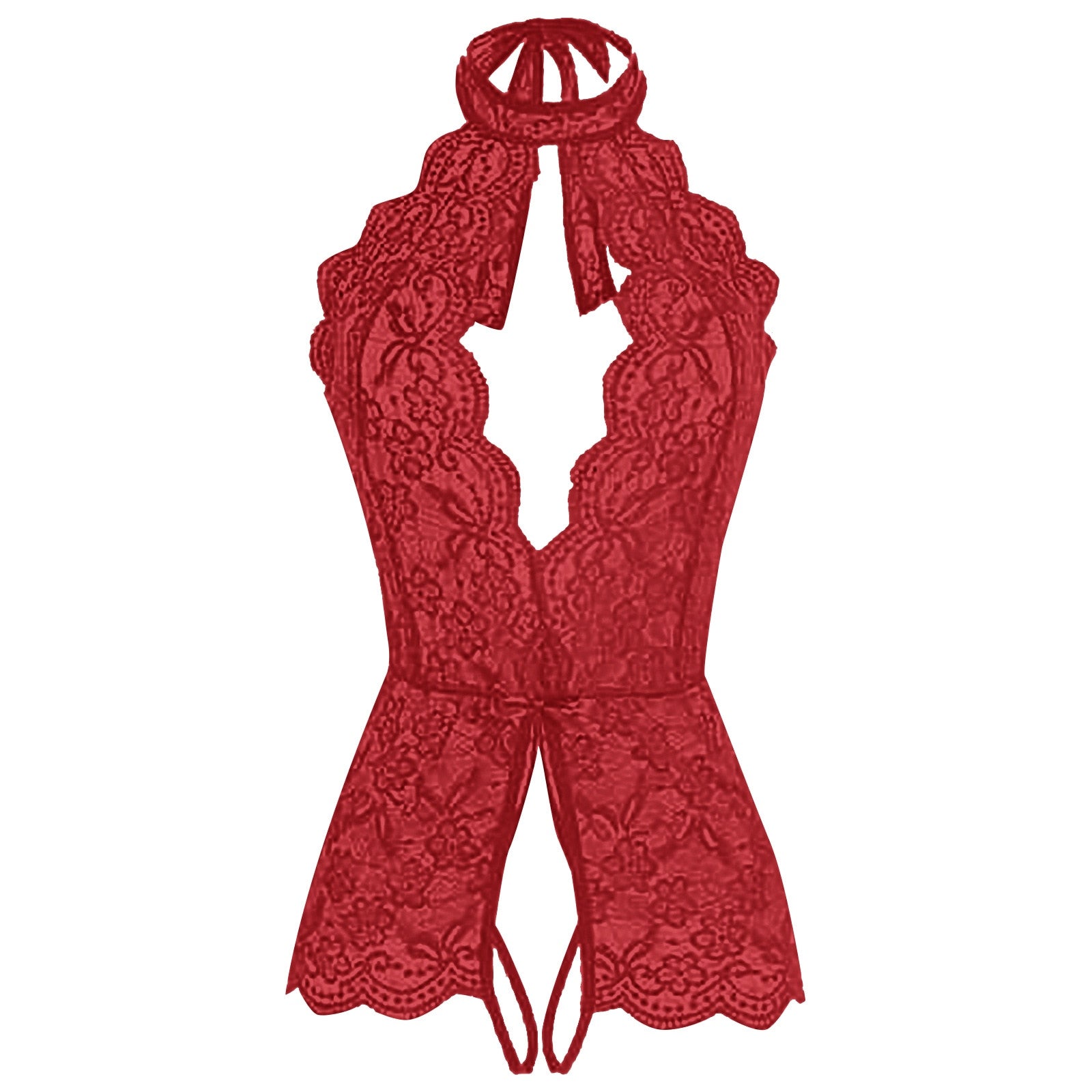 Plus Size Sexy Lace Backless Bodysuit