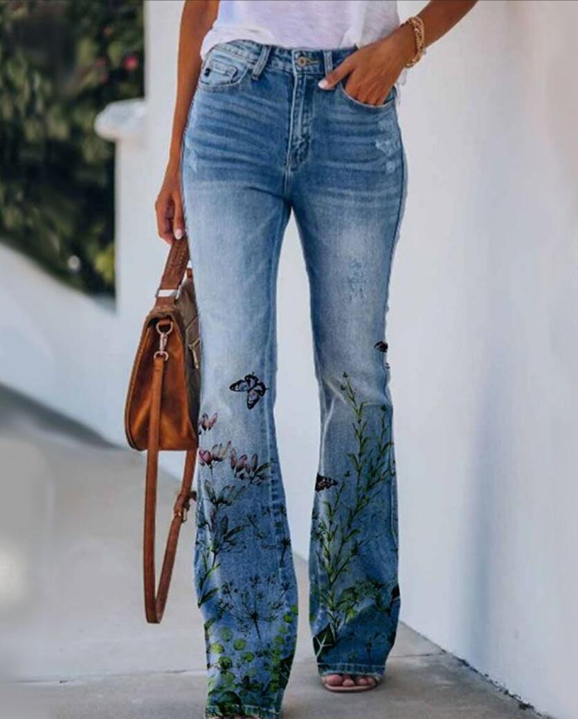Casual Wide Leg Design Jeans