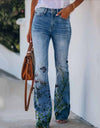 Casual Wide Leg Design Jeans