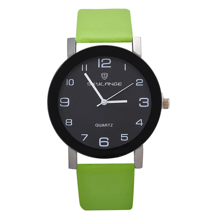 Hot Sale Leather Band Stainless Steel Analog Quartz Ladies Wristwatch