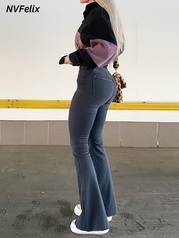 Flare High Waist Denim Pants