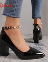chunk heel pumps