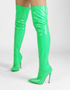 Over Knee Patent Leather High heel Long Zipper Boots